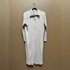 H&M Cream Long Sleeve Knit Dress